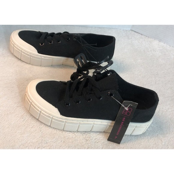 🌻3for$25 No Boundaries Low Chunky Lug Sneakers Wmns Sz 7 Black Fashion Slip-Ons - Picture 9 of 10